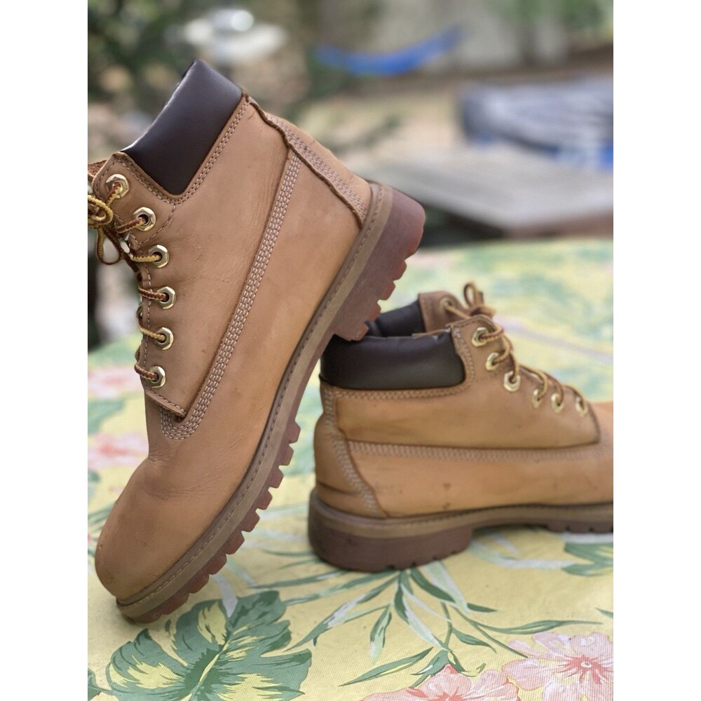 Timberland Premium 6" Waterproof Boots Wheat Nubuck Youth 6.5M / Women 8 Fair